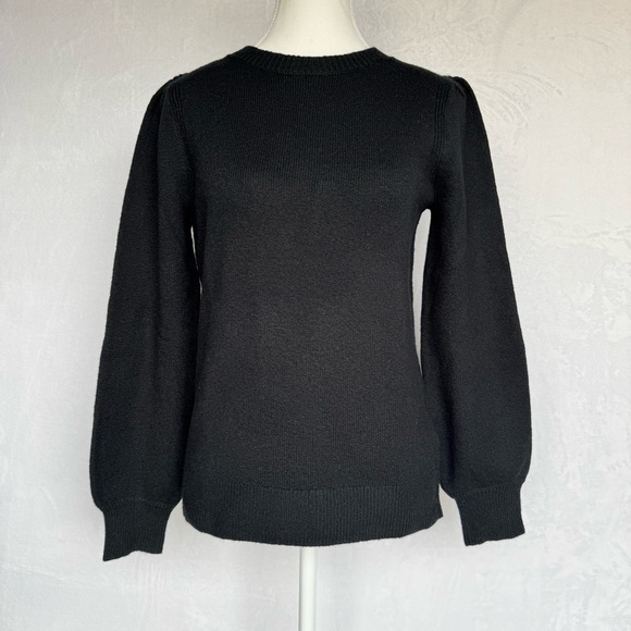 AMAZON ESSENTIALS Soft Touch Pleated Shoulder Sweater‎ XS Black Crewneck Casual - Picture 3 of 14
